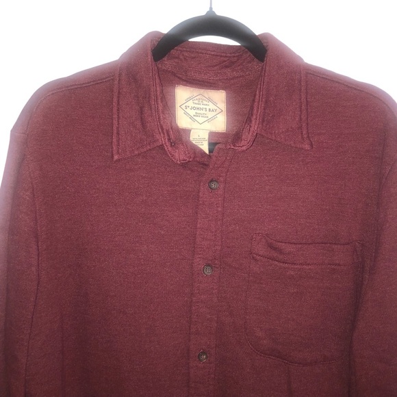 EUC St John's Bay Button Down Shirt Jacket Burgundy - Picture 3 of 8